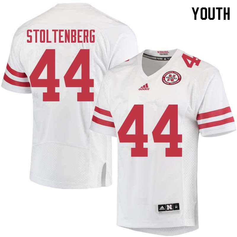 Youth #44 Mick Stoltenberg Nebraska Cornhuskers College Football Jerseys Sale-White - Click Image to Close